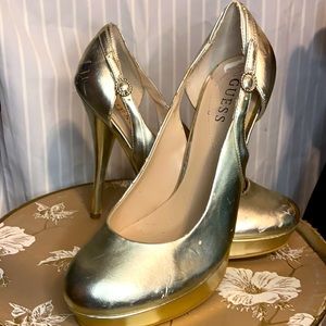 Gold GUESS heels